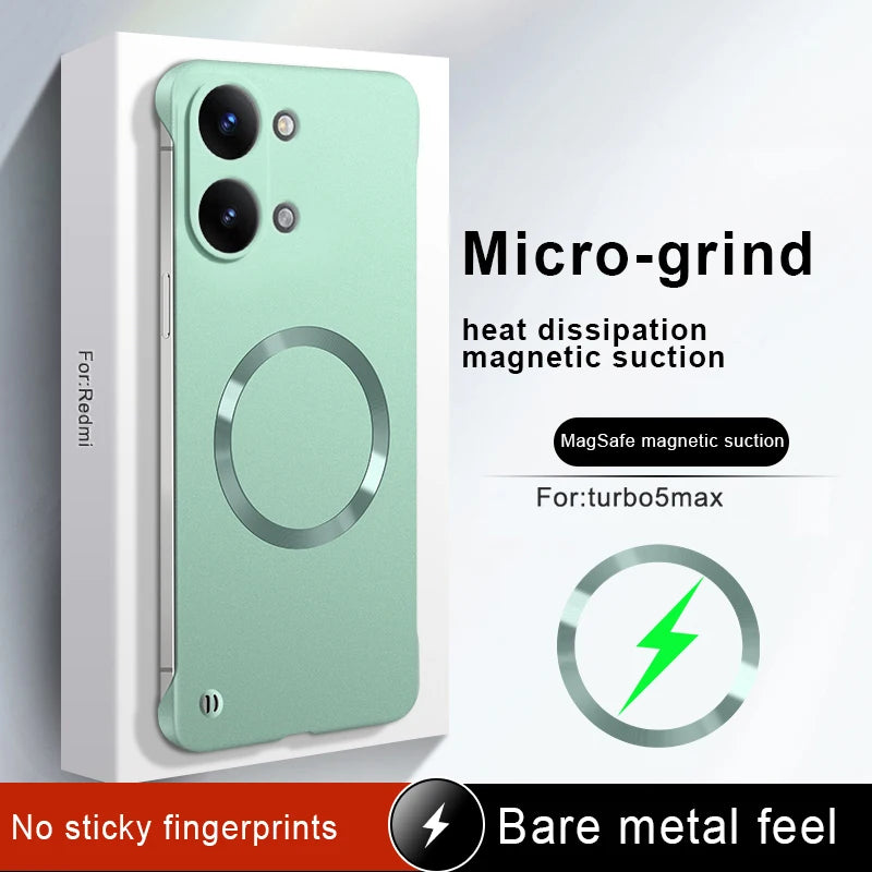For POCO X8 pro/X8 pro Max Case Luxury Frameless Metal Magnetic PC Cover For POCO X8 PRO MAX Shockproof Bumper Funda