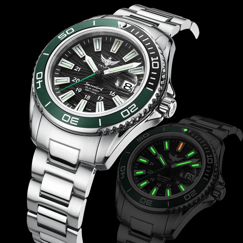 Yelang V1214 woman watch Japan VS37 solar-powered watch 36mm Women Fashion Sapphire swiss luminous 100M Waterproof Watch