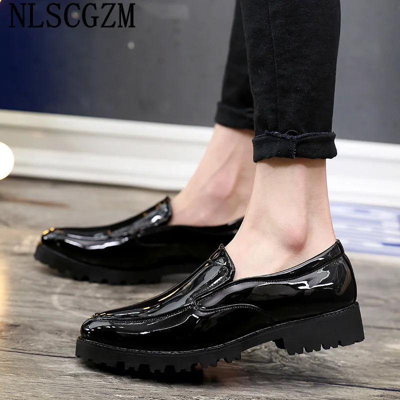 Loafers Dressing Shoes For Men Elegant Men Shoes Oxford Patent Leather Black Mens Shoes Casual Luxury Wedding Dress 2026 Ayakab