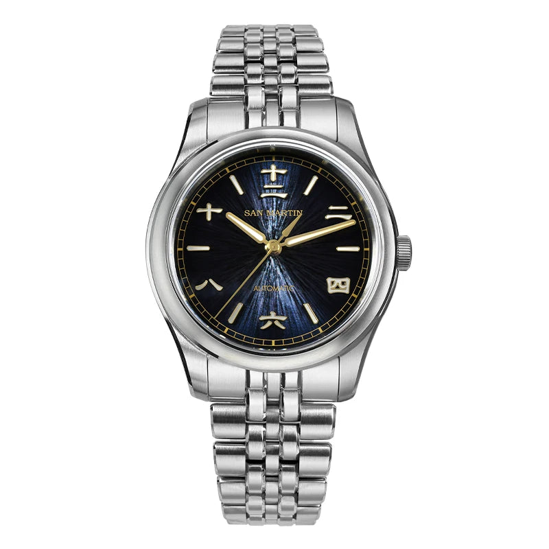 San Martin Men Automatic Watch Mechanical Wristwatch Sunburst JianZhan Dial 10Bar Waterproof Luminous Sapphire Mirror Miyota90S5