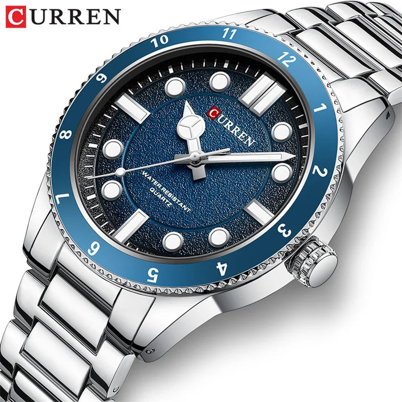 CURREN 8450 Top Brand Luxury Sport New Men Watch Military Waterproof Original Male Clock Stainless Steel Strap Quartz Wristwatch