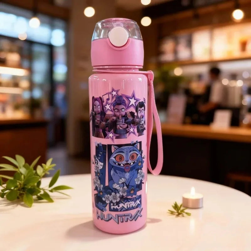 700ML Anime Cartoon Straw Cup K-POP Witch Hunt Large Capacity Tour Portable and Cute Plastic Water Cup for Children