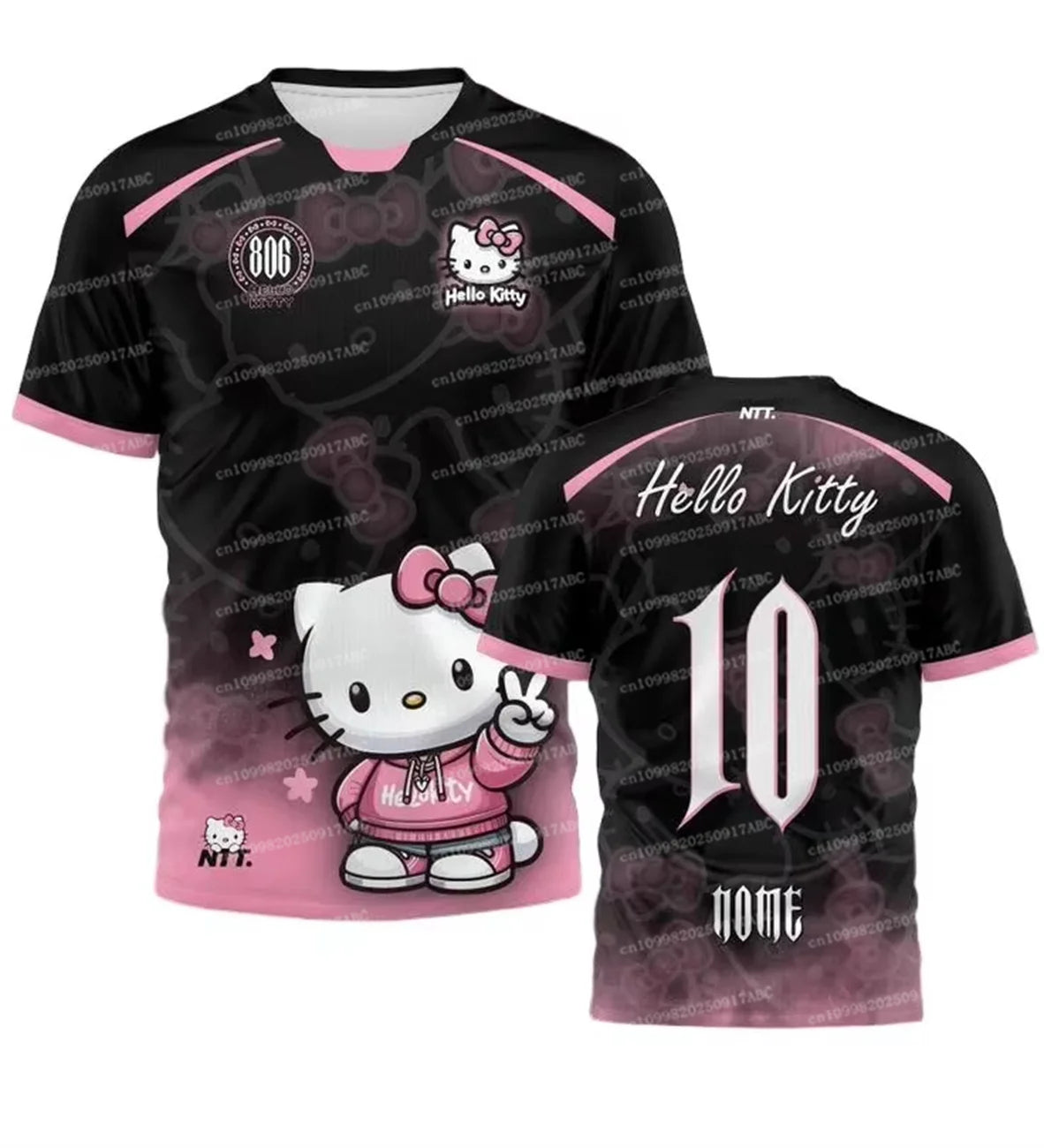 Summer Men Tshirt Hello Kitty Tshirt Y2K Street T-shirt Adult Men Tshirt Top Special Football Jersey T shirt Women T-shirt