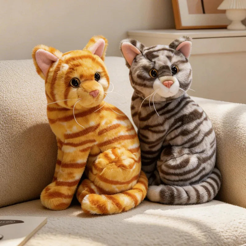 26cm Cartoon Cat Plush Doll Colorful Gray Orange Cow Cat Siamese Cat Tabby Cat Animal Stuffed Toy Home Decor Gift For Children