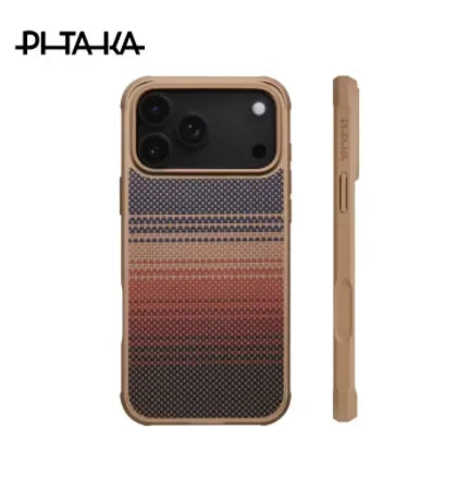 PITAKA Carbon Fiber Shell iPhone 17 Pro Max Kevlar Wireless Charging Rear Cover Shell iPhone 17 Pro Max/17 Pro Anti Drop Version
