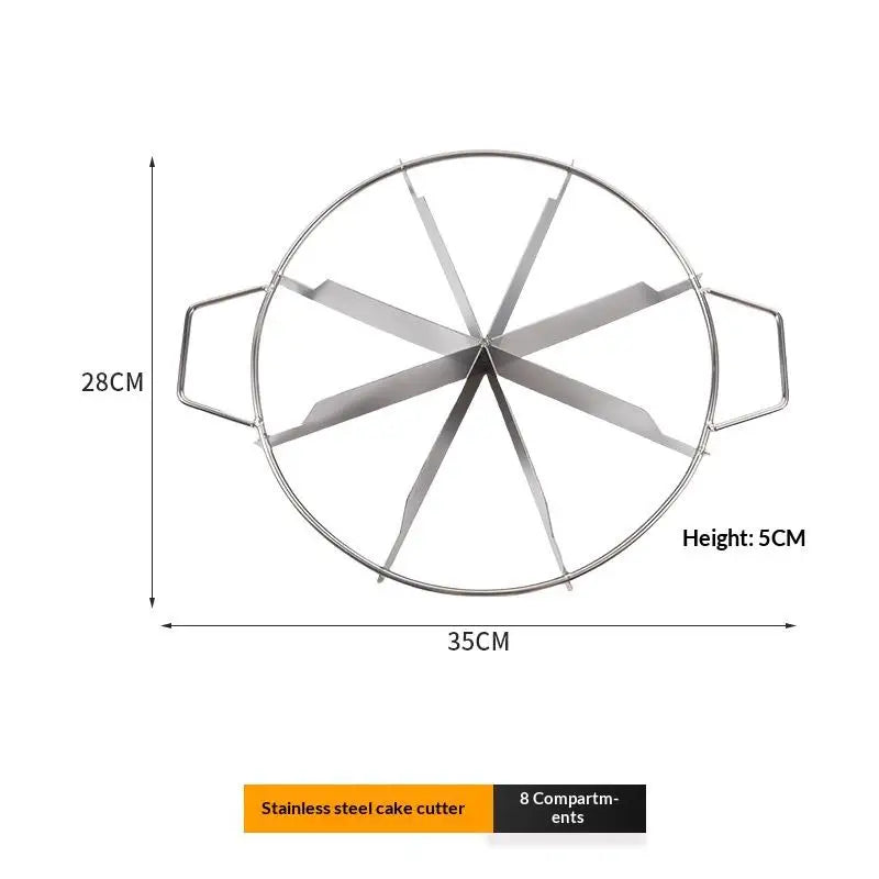 Party Perfect Cake Divider One-Press Stainless Steel Tool for Even 4-10 Slices Ideal for Birthday Cakes Pizzas Any Round Pastry