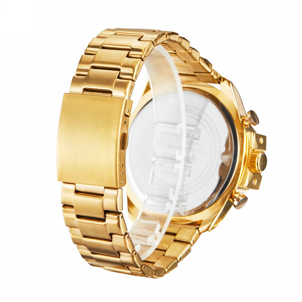 CAGARNY 6839 Luxury Steel Strip Quartz Men's Watch Calendar Luminous Large Dial Mens Watches Relogios Masculino Montres Hommes