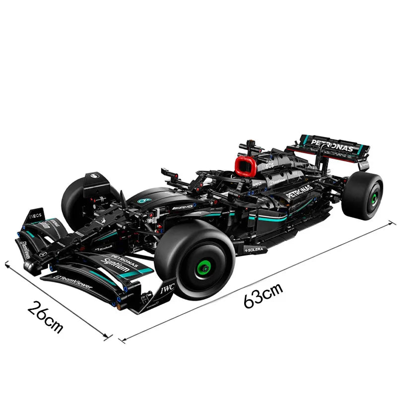 1642 PCS Technical Series F1 W14 E Performance High-Speed Racing Car Assembly Toy MOC Vehicle Model, Birthday Gift for Boys
