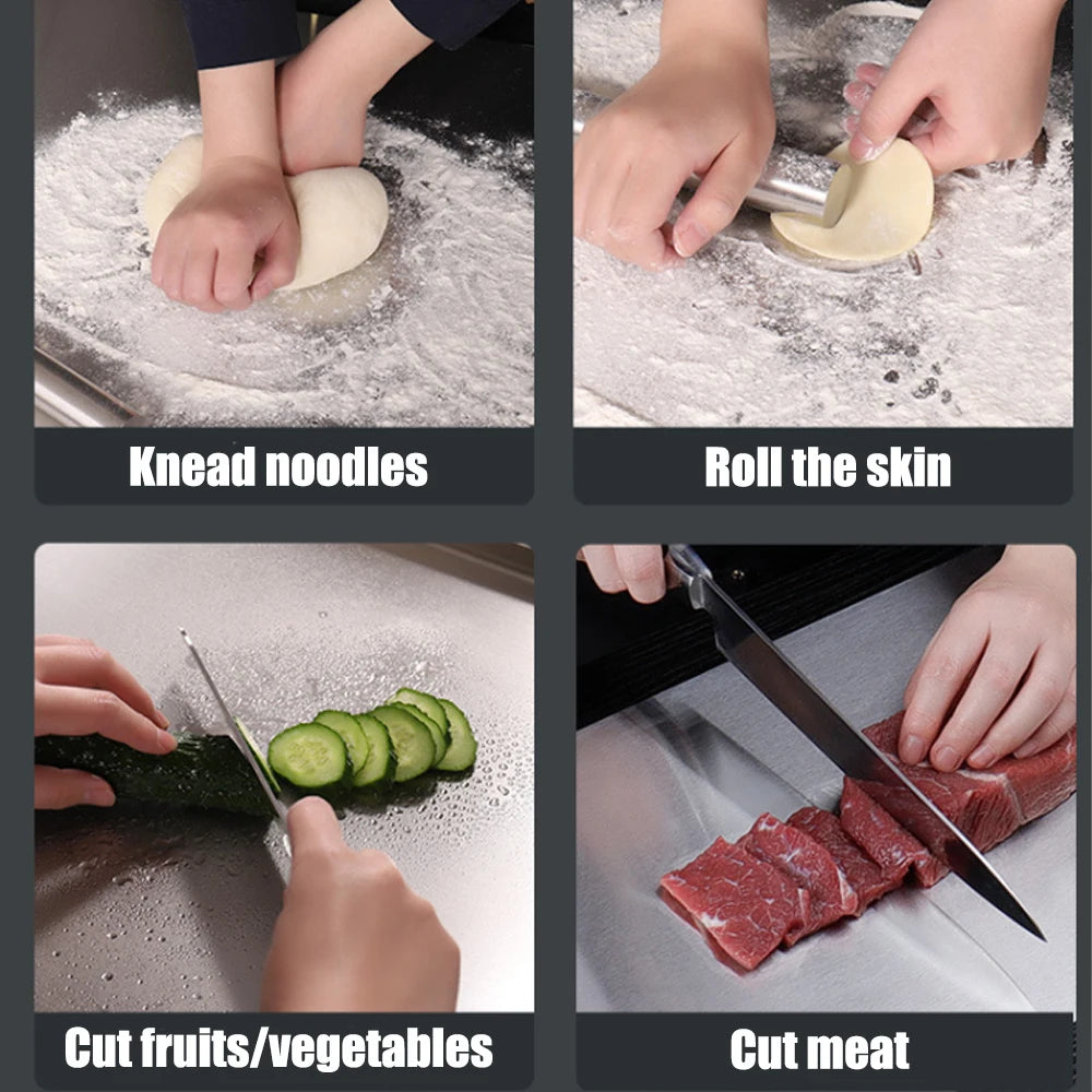 Stainless Steel Cutting Board 60*40cm Multifunctional Cut Vegetables and Meat Chopping Board Home Kitchen Rectangular Board