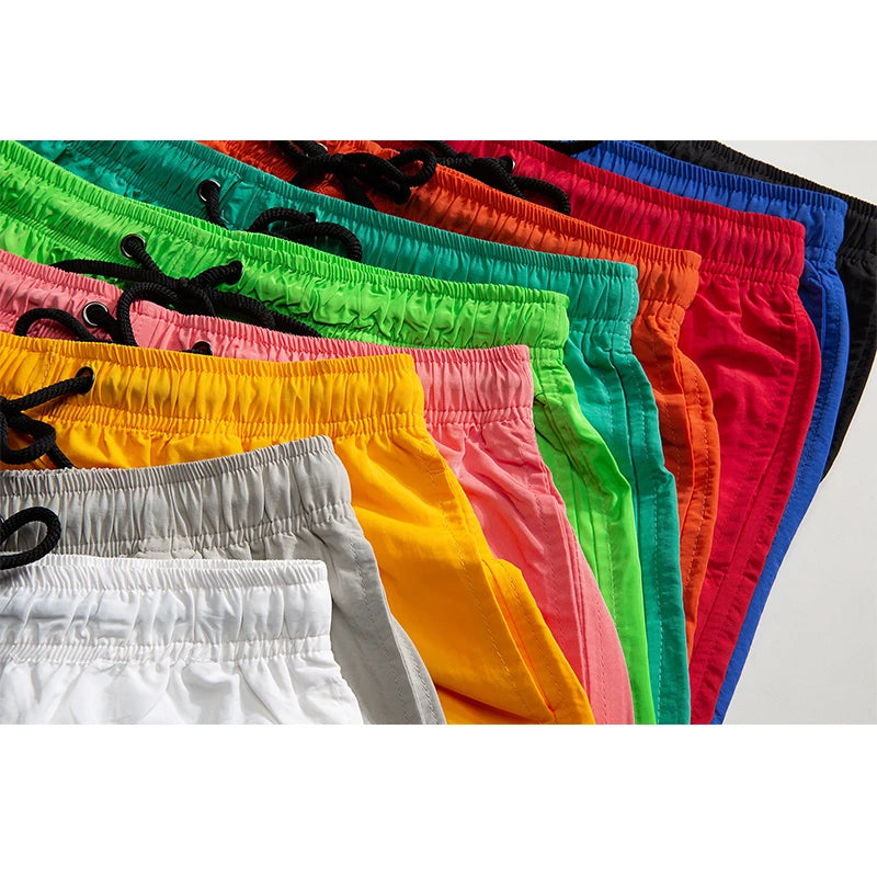 2023 Summer Men's Shorts Candy Colored Panties Beachwear Sports Fitness Pants Thin Quick Drying Casual Pants