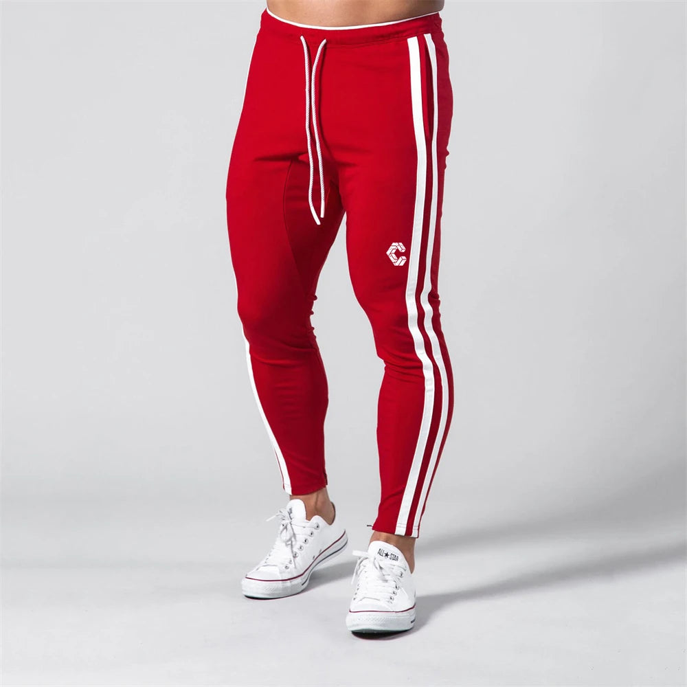 Corons 2024 Mens Joggers Side Stripe Sweatpants Man Gym Workout Fitness Cotton Trousers Male Casual Fashion Skinny Pants