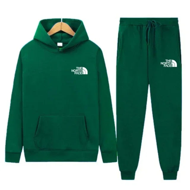 Autumn and winter printed men's and women's fashionable casual sportswear outdoor fitness jogging set hooded sportswear pants