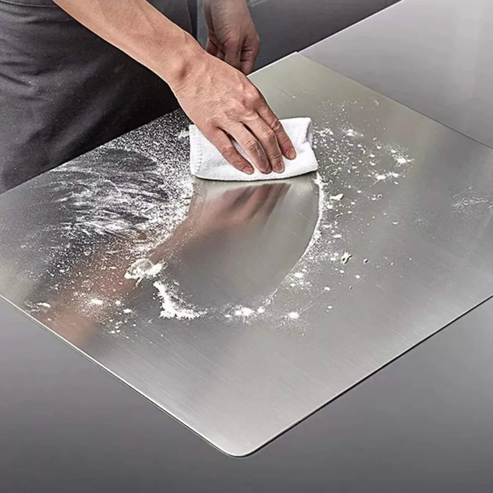 This Stainless Steel Kitchen Cutting Board Is Easy To Clean, Double-sided and Versatile Suitable for Handling Kitchen Vegetables
