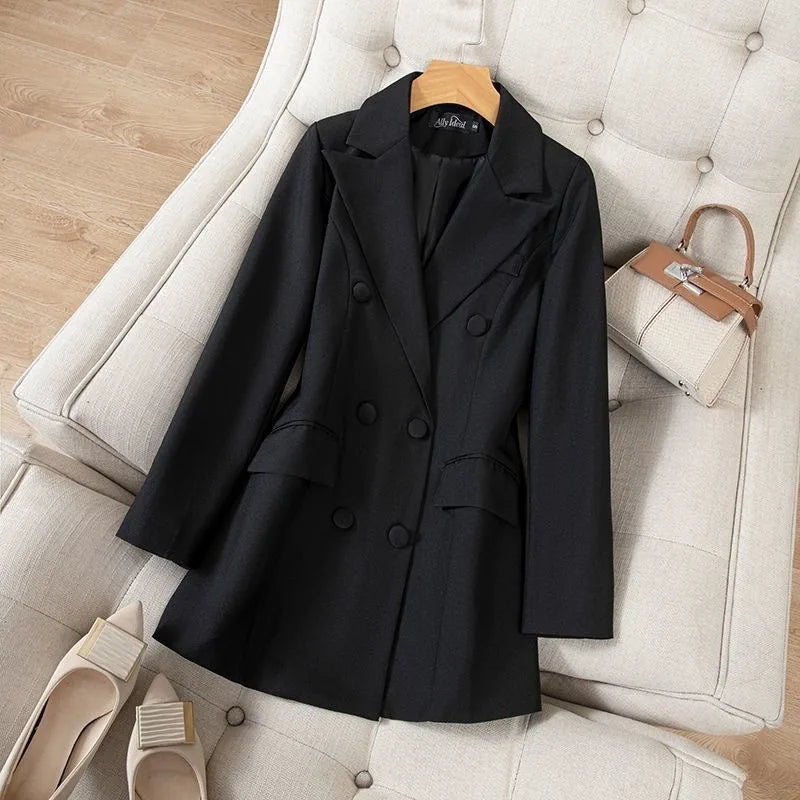 Casual Essential for Daily Commute and Office Wear Blazers Elegant 2026 New in Spring Arrival Double-Row Buttoned Business Coat