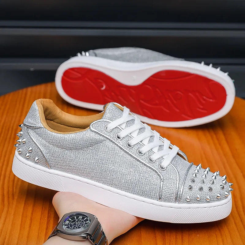 Shoes for Men Designer Punk Rivet Casual Sneakers Trend Men's Sport Vulcanized Shoes Male Sneakers Street Rock Skateboard Shoes