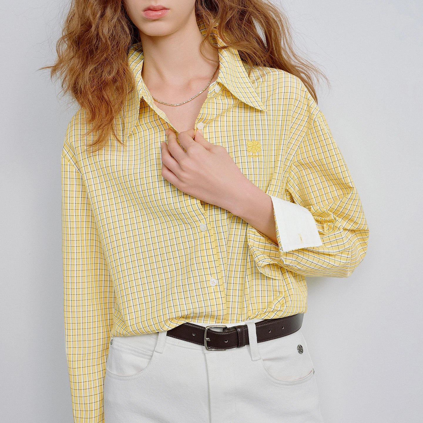 TOYOUTH Women Shirts 2026 Spring New Plaid Loose Fit Casual Layering Elegant Shirt Tops