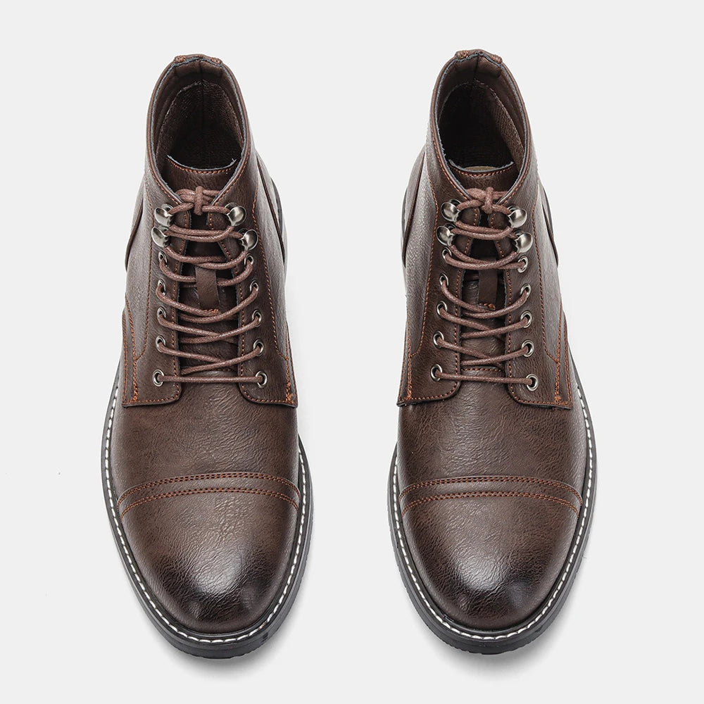 Classical Men Boots 2025 Fashion Comfortable Spring Leather Ankle Boots