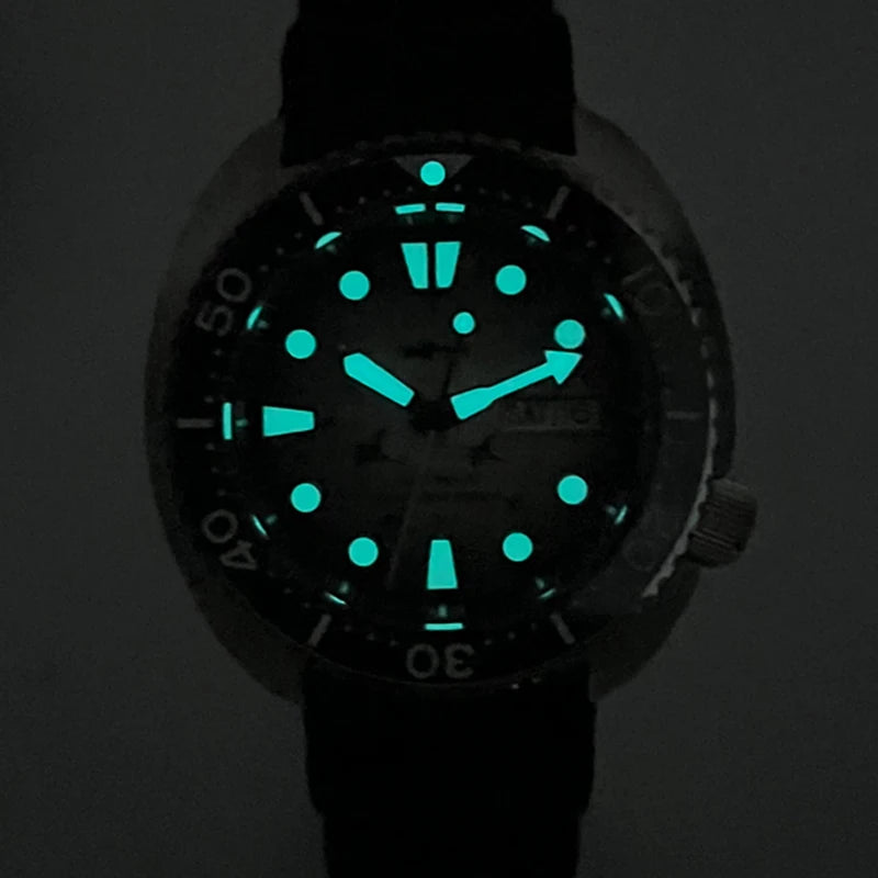 HEIMDALLR Diver Men's Watch Turtle King Sapphire Crystal 316L Steel NH36 200M Water Resistant Luminous Automatic Mechanica Watch