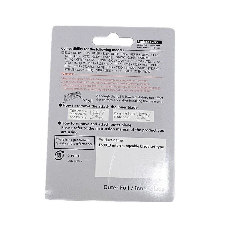 ES9013 replacement Head Foil & Cutter Blade Set for Panasonic electric shaver for men ES8111/8115/8119/8954