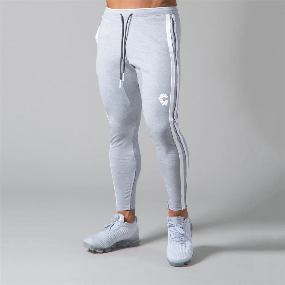 Corons 2024 Mens Joggers Side Stripe Sweatpants Man Gym Workout Fitness Cotton Trousers Male Casual Fashion Skinny Pants