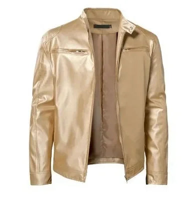 New Men's Clothing Men Leather Coat Stand Collar Punk Motorcycle Leather Jacket Spring Summer Fashion