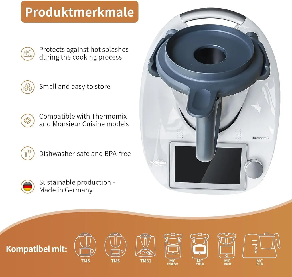 Mixing Pot Lid for Thermomix TM6 TM5 Accessories, Main Pot Wide Mouth Lid, Food Processor Master Cooking Pot Lid