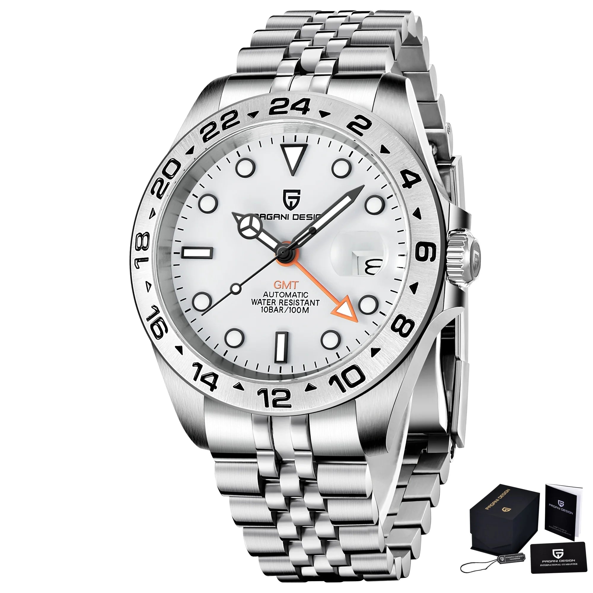 Pagani Design PD1682 Men’s GMT Watch 42mm Automatic Mechanical DG5833 Sapphire Crystal Stainless Steel Waterproof Black Vintage