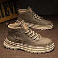 Men Leather Casual Shoes Autumn New Fashion Comfortable Soft Leather Boots Men Retro Low-top Ankle Boots Men Casual Work Shoes
