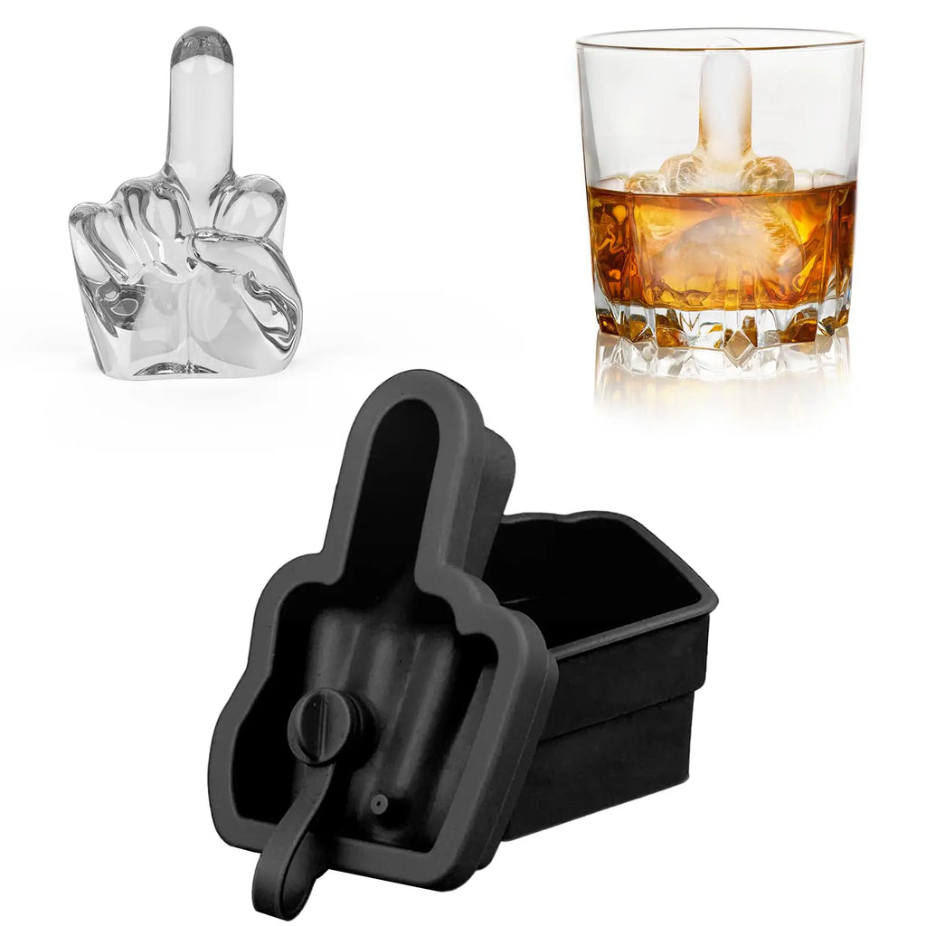 Middle Finger Ice Cube Mold Easy-Release Silicone Fun Shapes BPA Free Idea for Party Whiskey Cocktails Coffee Drinks