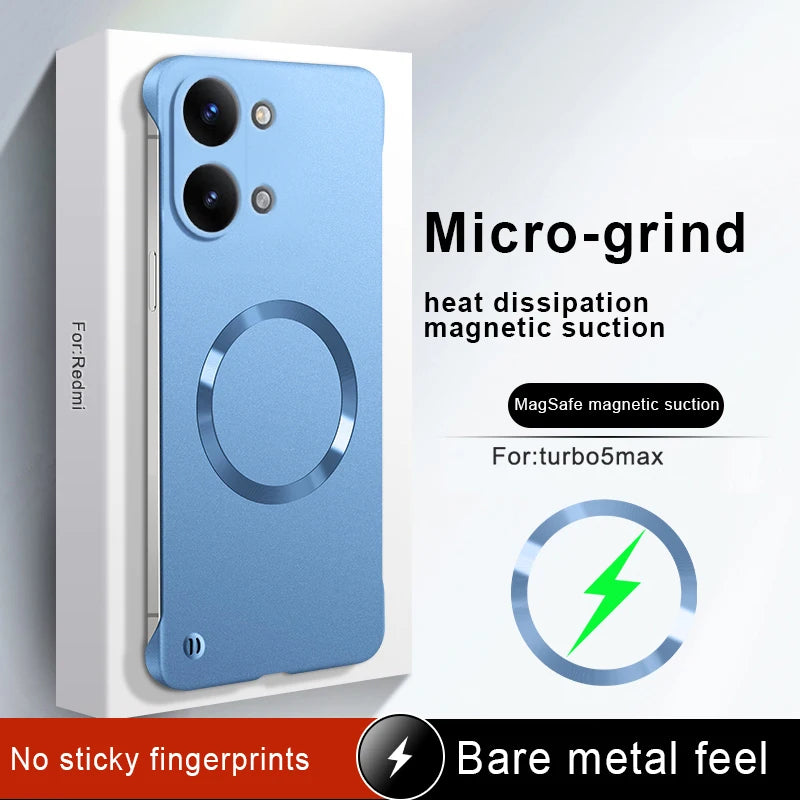 For POCO X8 pro/X8 pro Max Case Luxury Frameless Metal Magnetic PC Cover For POCO X8 PRO MAX Shockproof Bumper Funda