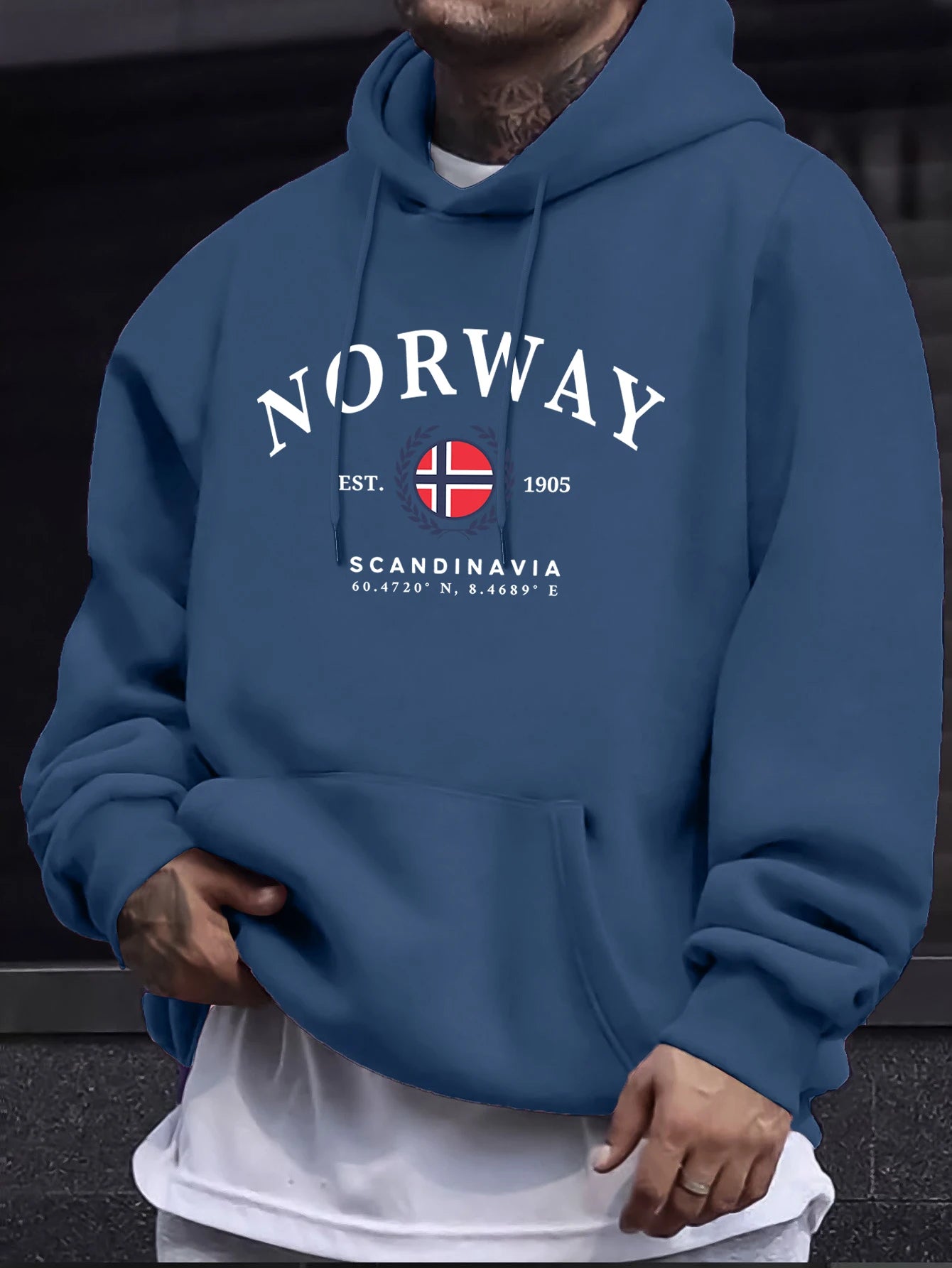 Norway Scandinavia Flag Creative Prints Pullovers Unisex Thicken All-Match Hoodie Street Autumn Sweatshirt Loose Casual Clothes