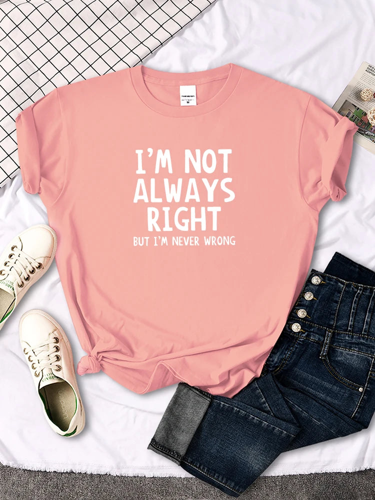 Women's T-Shirt Cool Interesting Letters Printed Tees Female Summer Tshirt Woman Round Neck Casual Tshirt Tops