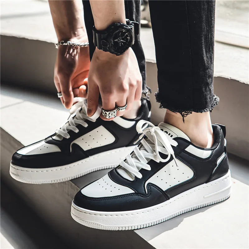 2026 Spring and Summer Men's Shoes, New Breathable Sneakers, Men's Trendy and Versatile Thick-Soled White Shoes