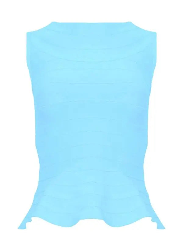 BEAUKEY Fashion Sleeveless Fishtail HL Bandage Tops Vest Slim Thin Waist Sexy Long Elastic Tops  7 Colors  XL OL Top