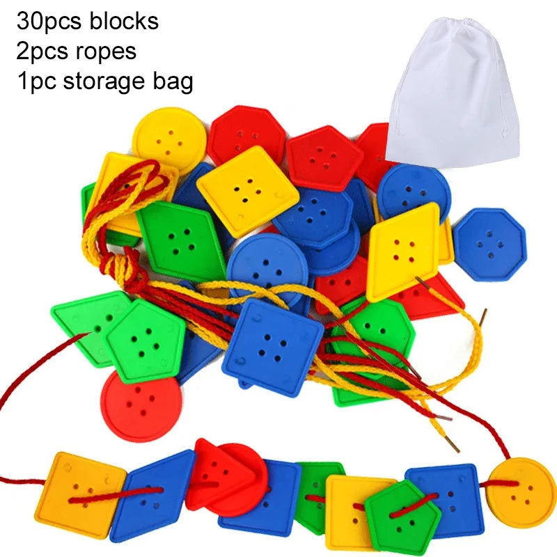 Threaded Geometry Building Blocks Toy Arithmetic Toys Educational Toy Children Threading Teaching Aids Brain-training TMZ