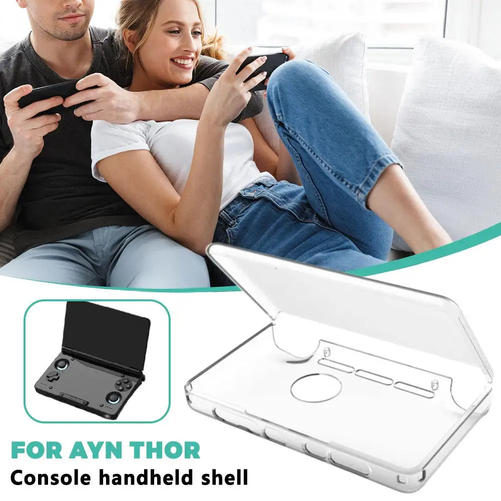 AYN THOR Case Dual Screen Flip Console Transparent Protective Cover Hard Shell Replacement Housing Handheld Gaming Accessories