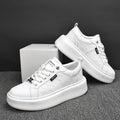 Sneakers Casual Men Air Cushion White Shoes Fashion Microfiber Leather Breathable Increased Internal Flat Platform Board Shoes
