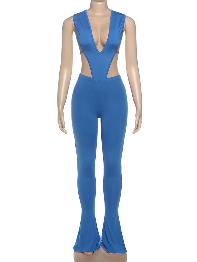 Nibber Fashion Women Tracksuit 2 Piece Set Deep V-Neck Sleeveless Bodysuit+Leggings Matching Streetwear Sexy Hipster Outfits