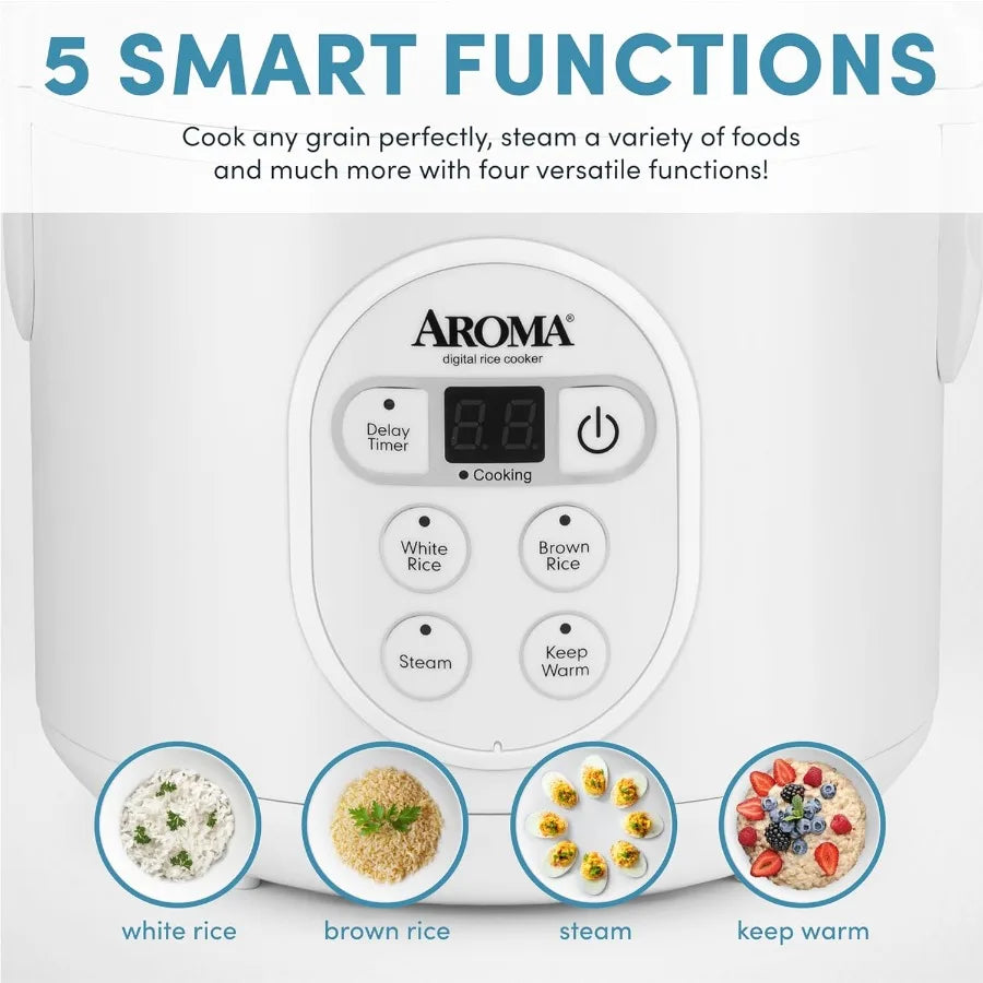 8-Cup Cooked / 4-Cup (Uncooked) Digital Rice Cooker and Food Steamer with Multiple Cooking Functions for Home Use Ideal for Hea