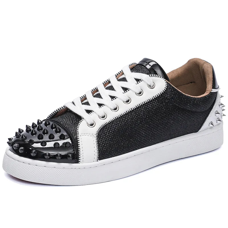 Shoes for Men Designer Punk Rivet Casual Sneakers Trend Men's Sport Vulcanized Shoes Male Sneakers Street Rock Skateboard Shoes