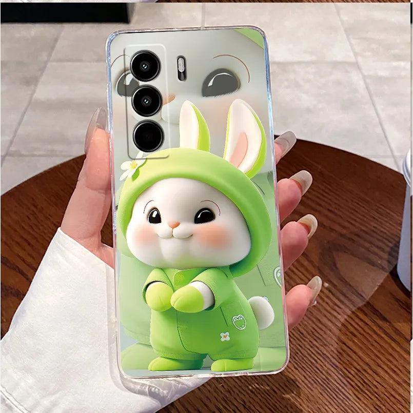 For Itel Power 70 P673L Case Clear Luxury Cute Love Rabbit Funny TPU Soft Silicone Phone Casing For Itel P70 Power70 Back Cover