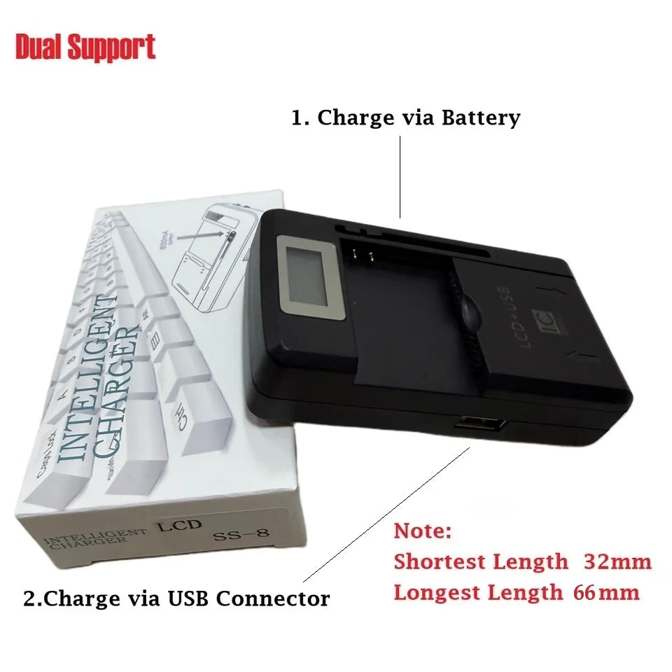 Brand New Universal Mobile Battery Charger EU US Plug LCD Indicator Screen Charging USB-Port Adapter Cell Phone Chargers