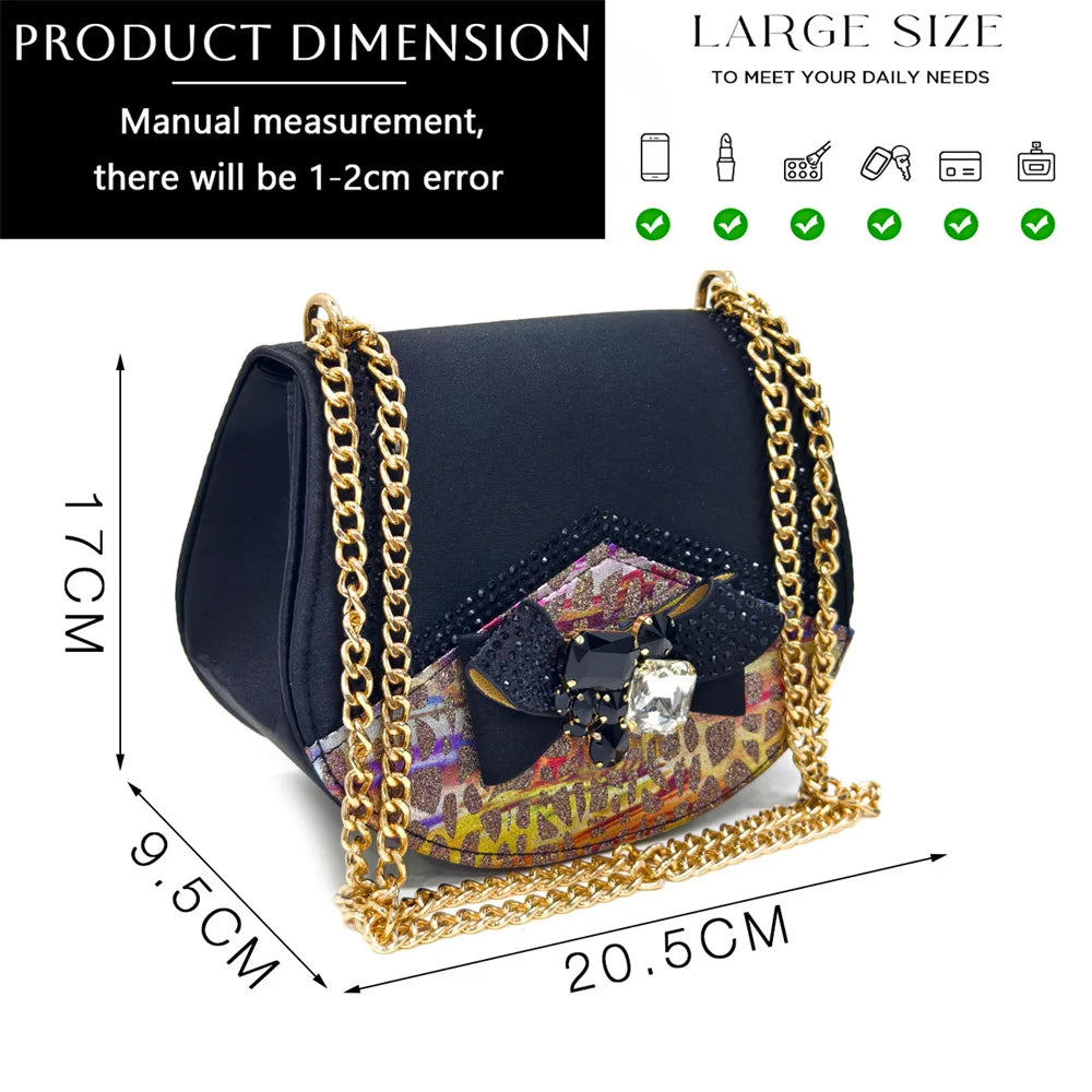 Venus Chan 2024 Newest INS Style Black Color Elegant Women High Heels Nigeria Popular Designer African Ladies Shoes And Bag Set
