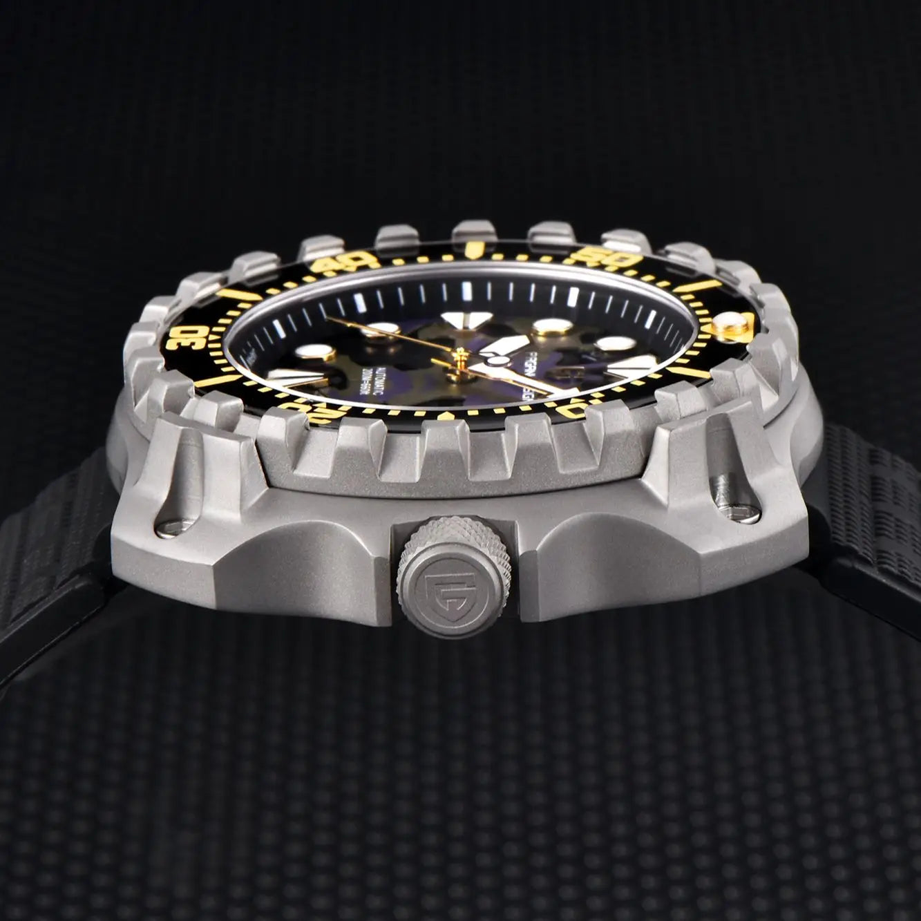 PAGANI DESIGN Men's Mechanical Watch Military Camouflage Hollow Dial NH35 Movt Sapphire 200m Waterproof Automatic Wristwatch