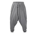 Harem Pants for Men Cotton Linen Drop Crotch Cozy Streetwear Loose Fit Breathable Lightweight Long Pants Male Joggers