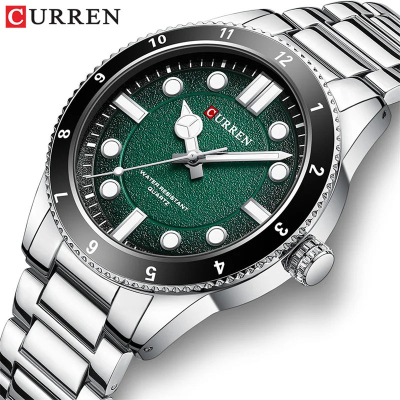 CURREN 8450 Top Brand Luxury Sport New Men Watch Military Waterproof Original Male Clock Stainless Steel Strap Quartz Wristwatch
