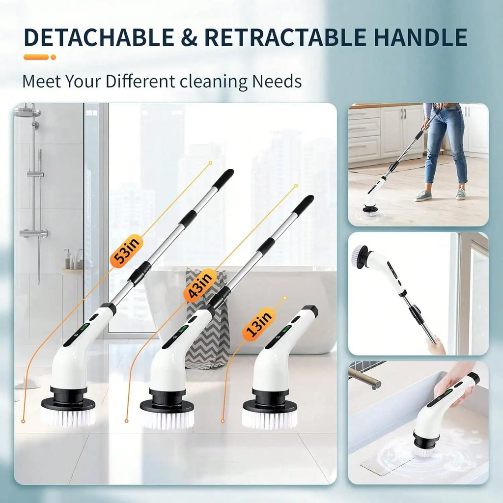 9-in-1 Electric Cleaning Brush Electric Spin Cleaning Scrubber Electric Cleaning Tools Parlour Kitchen Bathroom Cleaning Gadgets