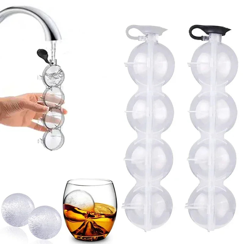 4-Hole Ice Cube Makers Round Ice Hockey Mold Whisky Cocktail Vodka Ball Ice Mould Bar Party Kitchen Accessories Ice Ball Tools