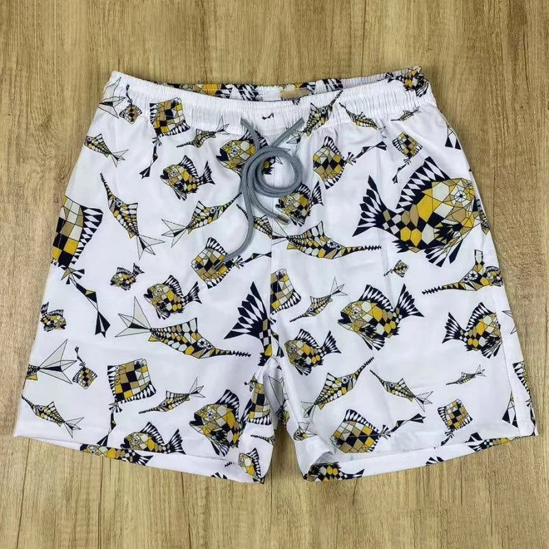 High quality New Summer Men Beach Board Shorts TORTUES HYPNOTIQUES Printed Swimwear Swim Party Bath Surf Bermudas Brand Pants