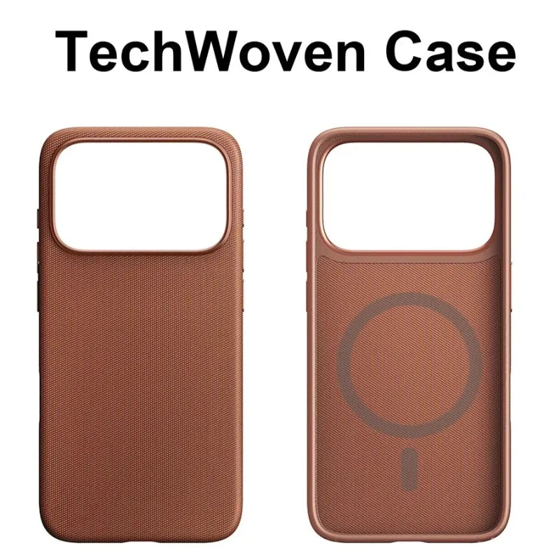 Tech Woven Magnetic Adsorption Phone Case for Iphone 17 Air 16 15 14 13 Pro Max TechWoven for Magsafe Wireless Charge Cover